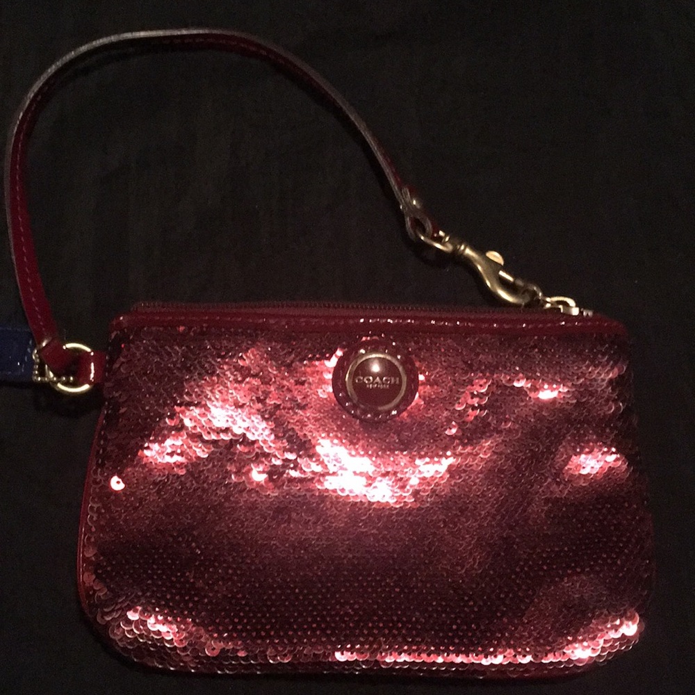 Coach limited edition Poppy Sequin Wristlet